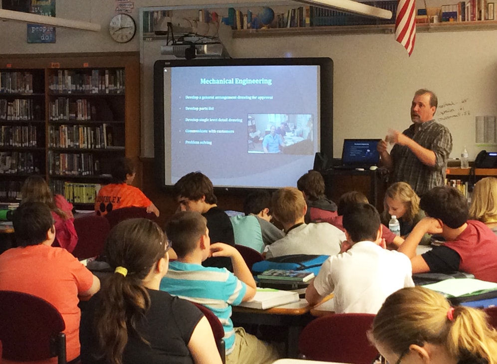 JPW President Mike Jameson Presents Manufacturing Industry To Local Eighth-Graders